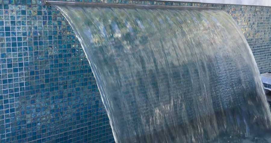 Pool-Glass-tile-waterfall