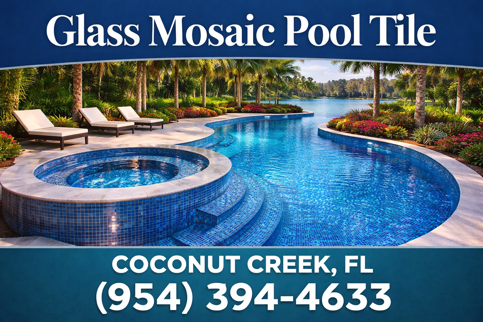 Glass Mosaic Pool Tile in Coconut Creek