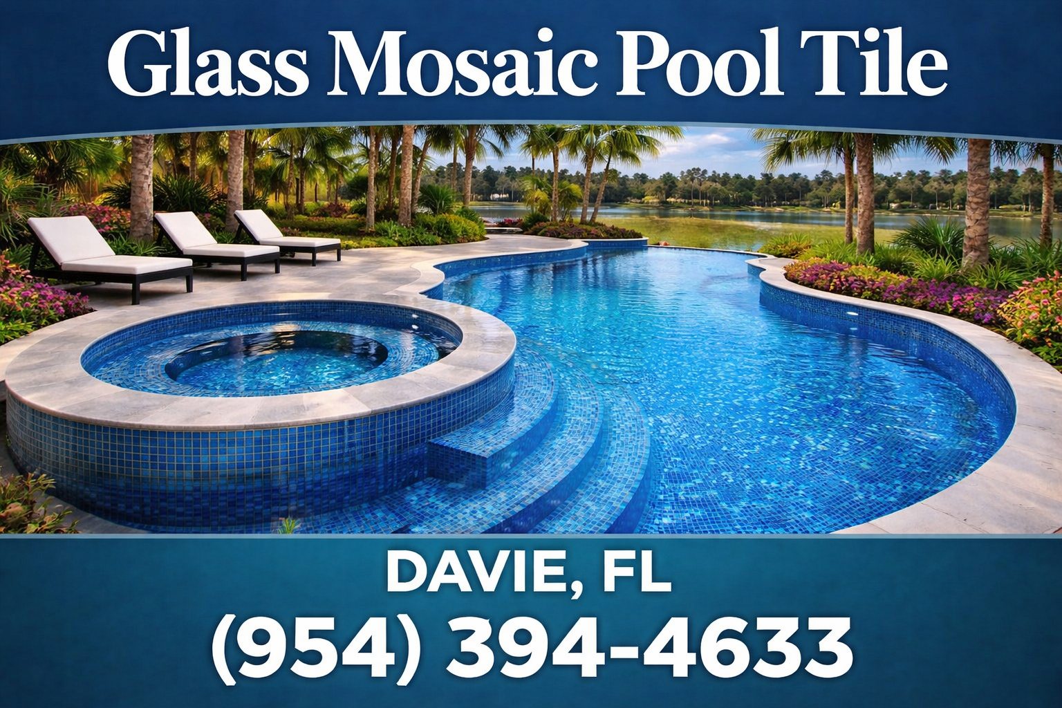 Glass Mosaic Pool Tile in Davie
