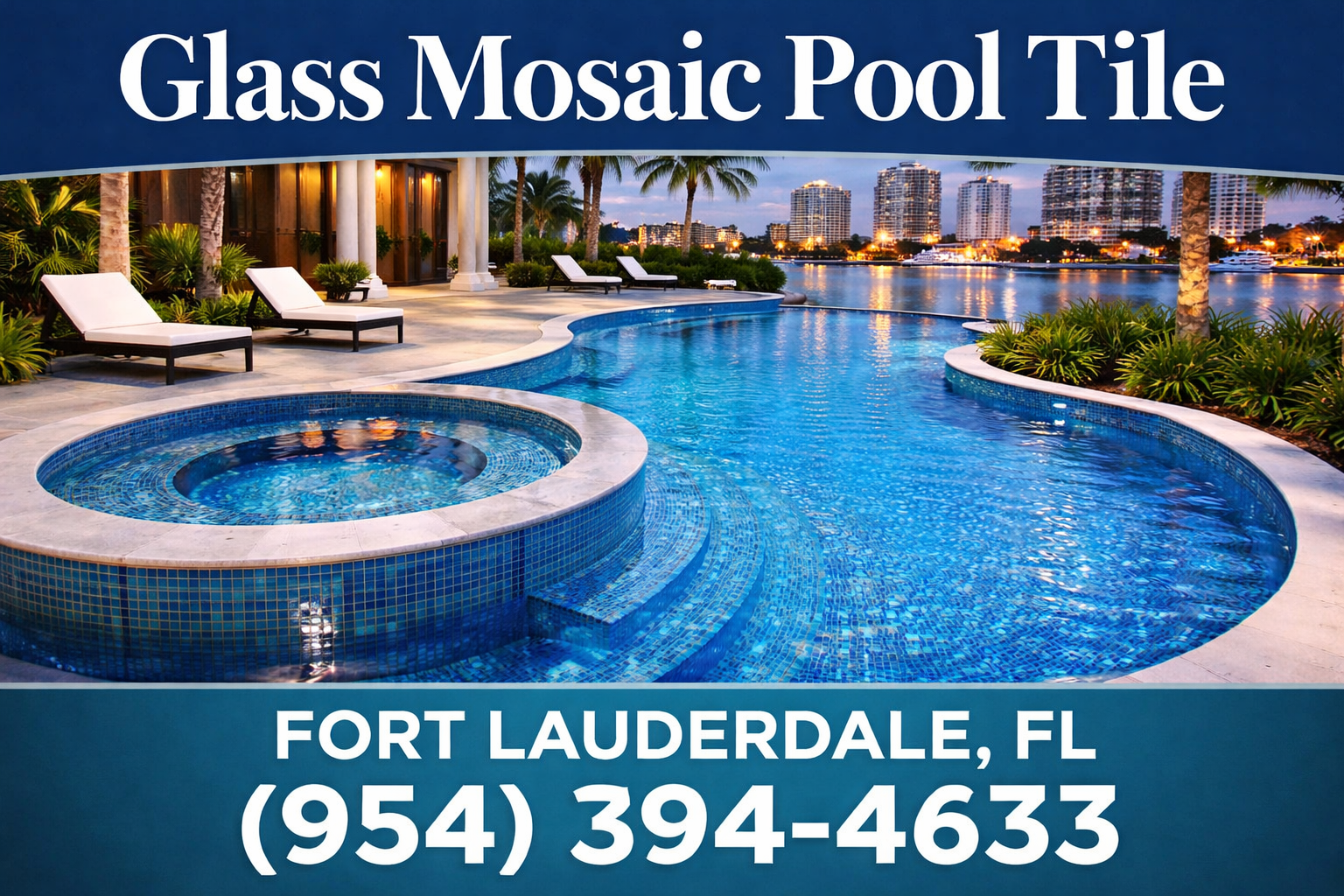 Glass Mosaic Pool Tile in Fort Lauderdale