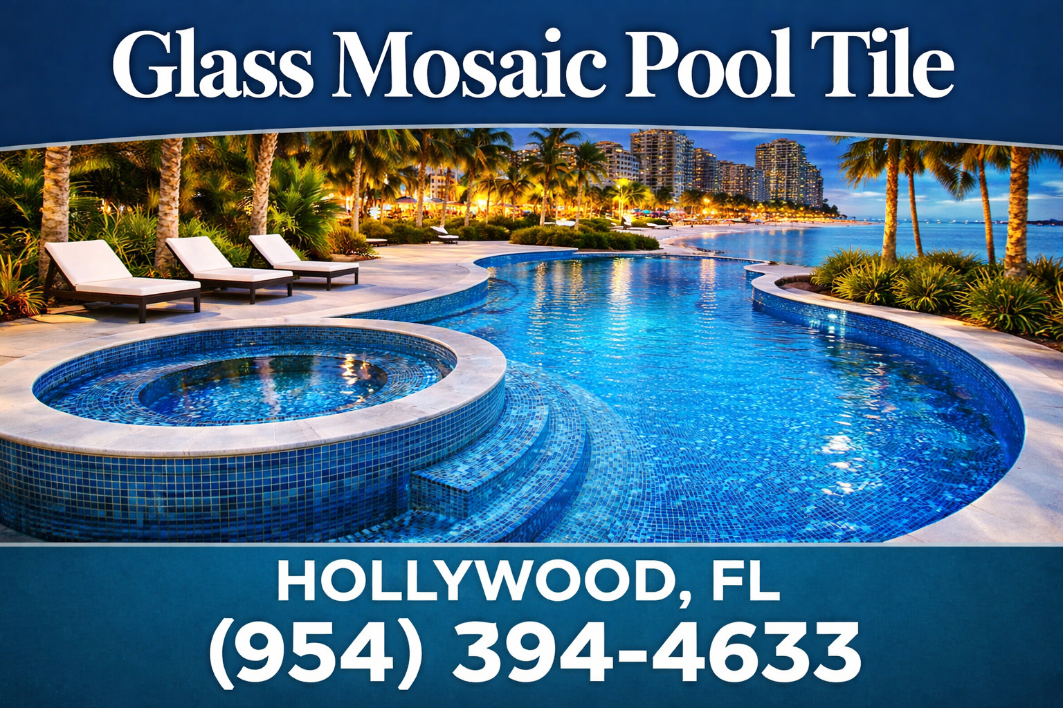 Glass Mosaic Pool Tile in Hollywood