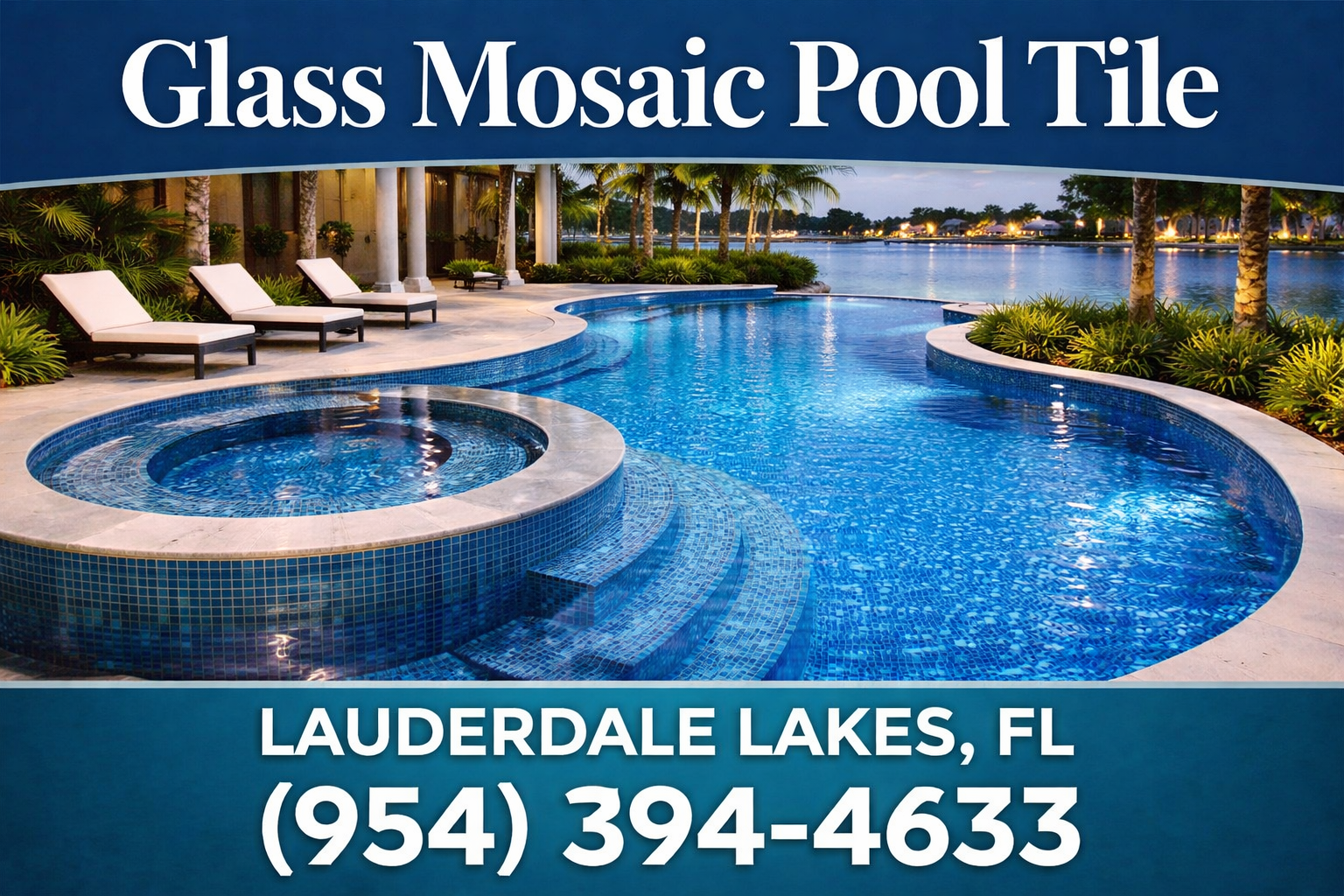 Glass Mosaic Pool Tile in Lauderdale Lakes