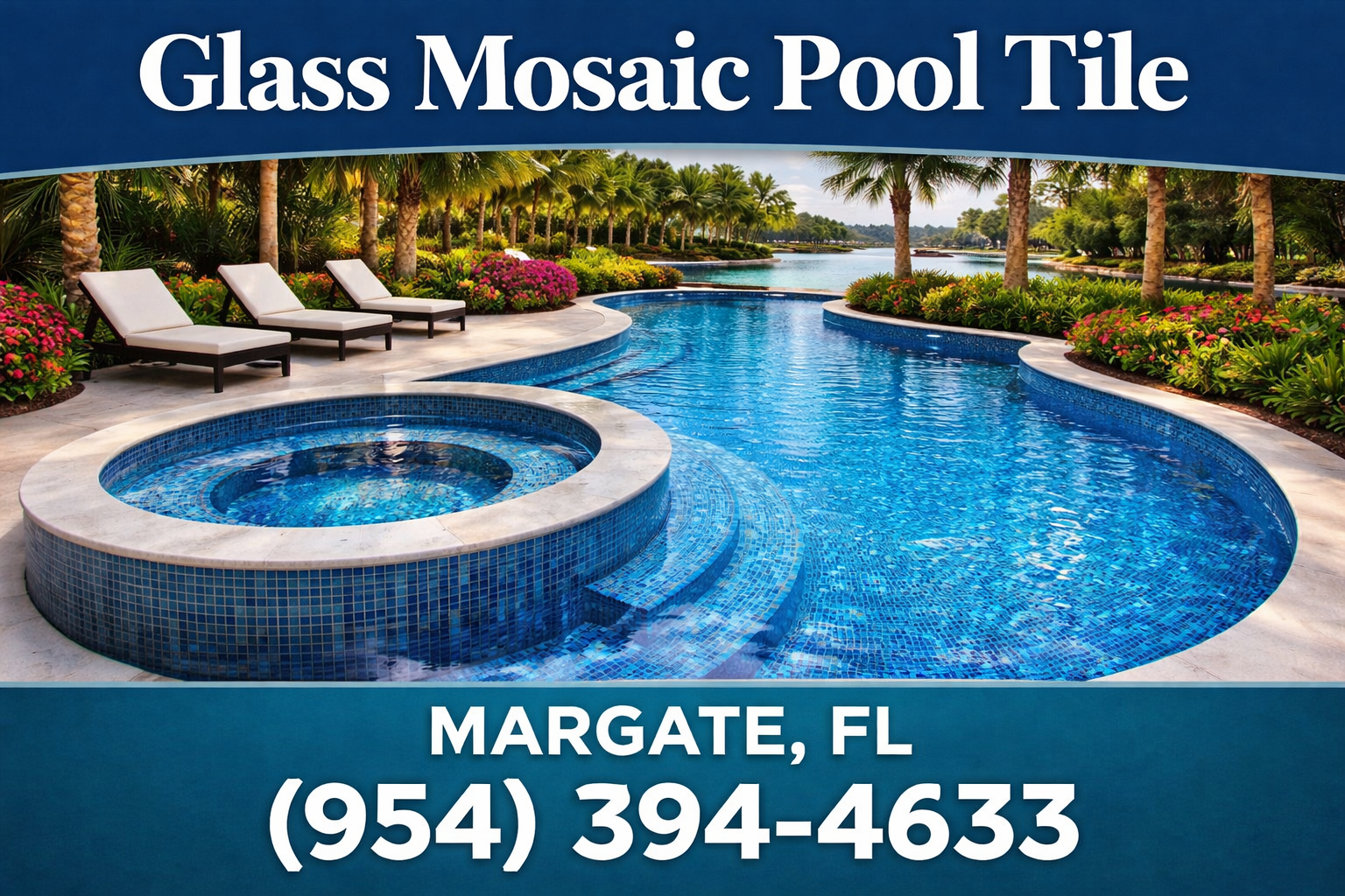 Glass Mosaic Pool Tile in Margate