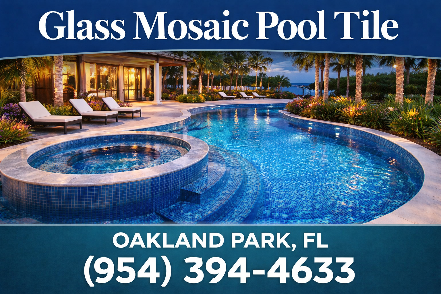 Glass Mosaic Pool Tile in Oakland Park