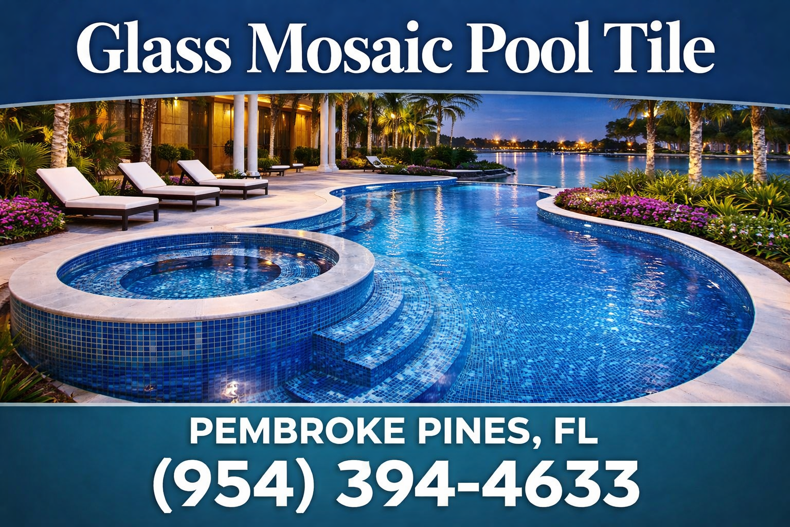 Glass Mosaic Pool Tile in Pembroke Pines