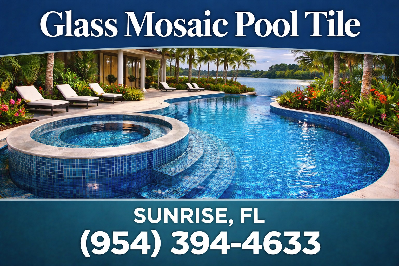Glass Mosaic Pool Tile in Sunrise